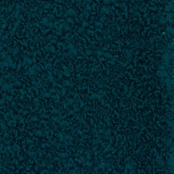 Fabric texture sample, petrolio blue-green looped pile, dense fiber construction, miniforms “d” collection “cloud erimiti” material closeup.